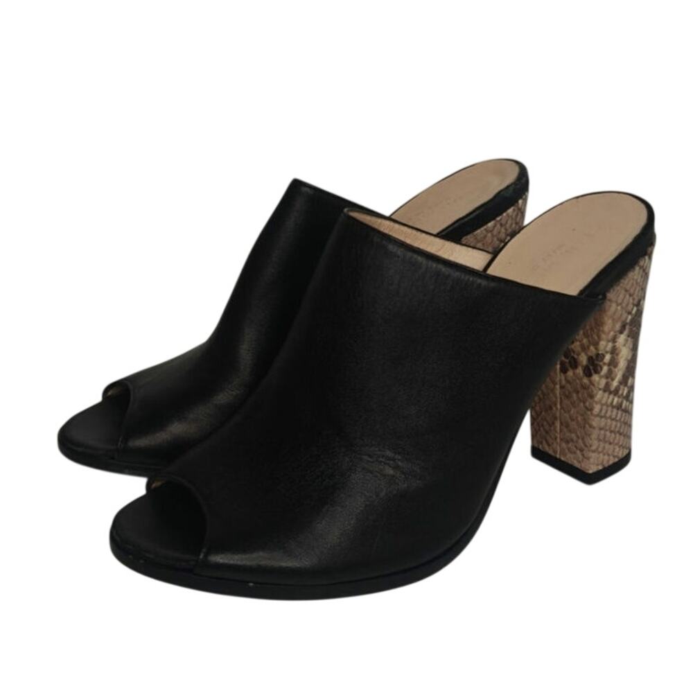 Black Snake print heeled Mule by Club Monaco sz 9